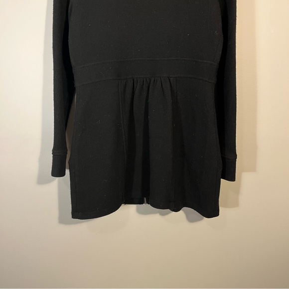 Akini Black Zippered Wool Blend Coat Size Large - Picture 6 of 10